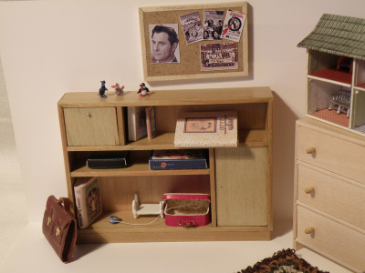 My bookcase. I collected glass animals.